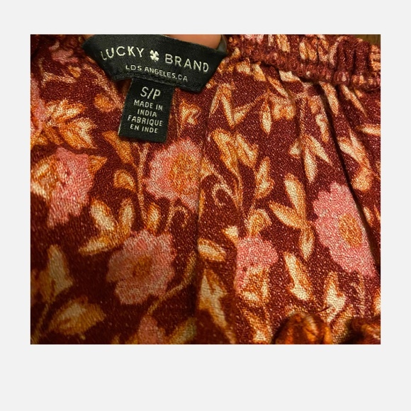 Lucky Red Pink Floral Button Blouse - Picture 4 of 5